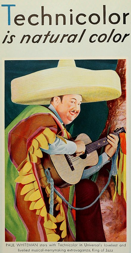 "Technicolor is natural color" Paul Whiteman stars in the King of Jazz ad from The Film Daily, 1930