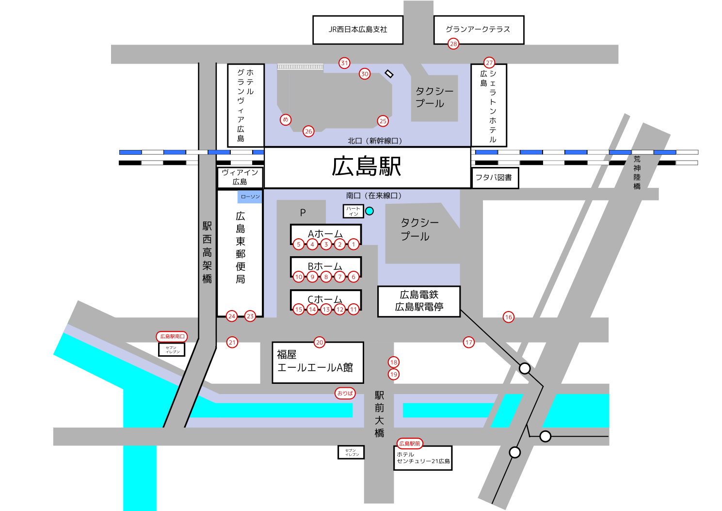 File 広島駅バス停簡略図 Svg Wikimedia Commons