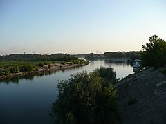 The Dnestr river passing through Tiraspol