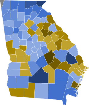 1841 Georgia gubernatorial election results by county.svg