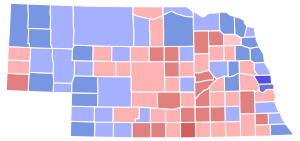 1938 Nebraska gubernatorial election results map by county.svg