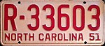1951. Sjeverna Karolina registarska oznaka R-33603.jpg