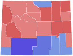 1958 United States Senate election in Wyoming results map by county.svg