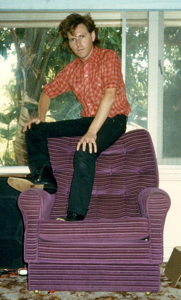 Kim Salmon at home in Perth, January 1989