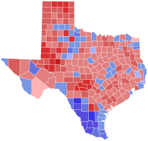 1994 Texas gubernatorial verkiezingsresultaten kaart door county.svg