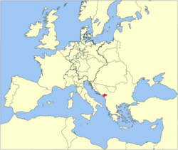 Location of Montenegro in Europe, 19th century