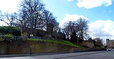 St Mary's Gardens from Church Street 2017-Woolwich Church Street, St Mary's Gardens.jpg