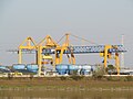 2018-10-22 Crane from Künz GmbH at Hafen Krems an der Donau