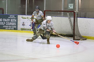 <span class="mw-page-title-main">Broomball</span> Winter team sport