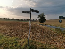 View of the scattered settlement Klosterhöhe from the intersection between the streets Klosterhöhe and Wassersteinchen