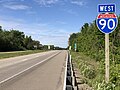 File:2022-06-05 09 27 16 View west along Interstate 90 just west of Exit 35 in Harborcreek Township, Erie County, Pennsylvania.jpg