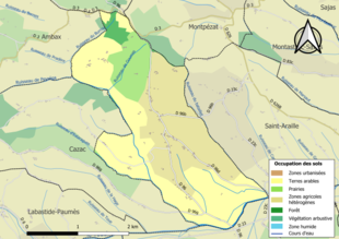 Mapa colorido mostrando o uso da terra.
