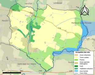 Kolorowa mapa przedstawiająca zagospodarowanie terenu.