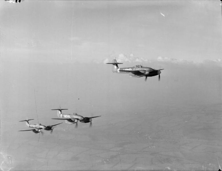 File:3 Westland Whirlwinds of 263 Sqn Exeter(Devon), flying in stepped line-astern formation over West Country.jpg