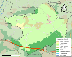 Carte des infrastructures et de l'occupation des sols de la commune en 2018 (CLC).