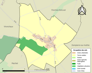 Kolorowa mapa przedstawiająca użytkowanie gruntów.