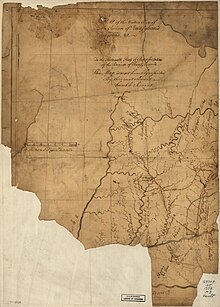 1753 map of Ohio, by John Patten, showing "Shaonua" on the "Siotha River" in the lower right hand corner. A Map of the western parts of the province of Pennsylvania, Virginia, etc. LOC gm71002323.jpg