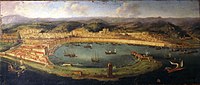 Abraham Casembroot's View of Messina Harbor with the Palazzata, designed by Simone Gullì in 1623.jpg