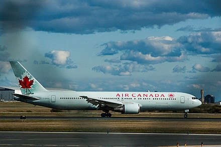 An Air Canada Boeing 767-300ER in Toronto. This plane was bought from CIT Holdings after being owned by Brazilian airline Varig. The plane entered the Air Canada fleet in 2005.[30]