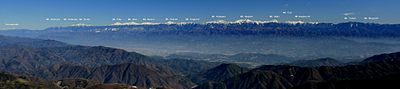 Scenery of Akaishi Mountains seen from Mount Ena in early winter