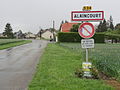 Alaincourt (Aisne) city limit sign.JPG