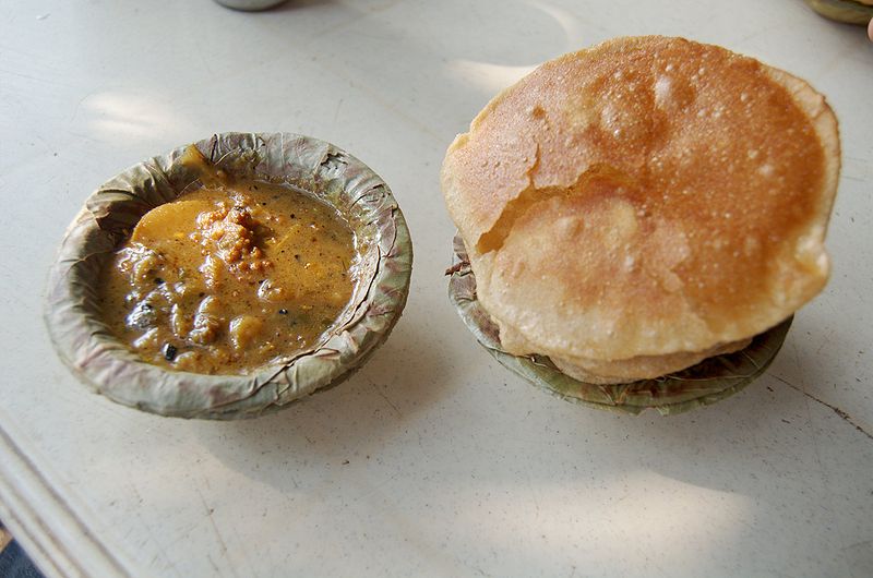 File:Aloo Puri, typical morning snack, Varanasi.jpg