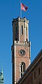 Deutsch: Die Alte Post in Hamburg-Neustadt, im Hintergrund der Turm des Hamburger Rathauses. This is a photograph of an architectural monument. It is on the list of cultural monuments of Hamburg, no. 29210.