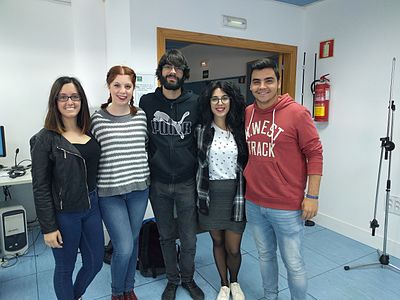 Algunos alumnos del grado de Publicidad y Relaciones Públicas que participan en el Proyecto de Innovación docente del curso 2015/16 que realizan su aportación usando la técnica mocap