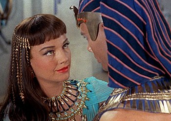 Cropped screenshot of Anne Baxter with Yul Bry...