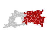 okres Lovaň na mapě provincie Vlámský Brabant
