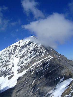 The southern flank of the Balmhorn seen from the Ferdenrothorn