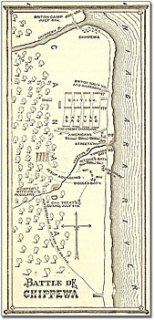 Map of the Battle of Chippawa. Battle chippiwa map.jpg