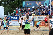 Deutsch: Beachhandball Europameisterschaften 2019 (Beach handball Euro); Tag 6: 7. Juli 2019 – Männerfinale, Dänemark-Norwegen 2:0 (25:18, 19:16) English: Beach handball Euro; Day 6: 7 July 2019 – Men's Final – Denmark-Norway 2:0 (25:18, 19:16)