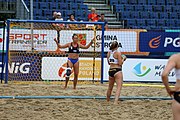 Deutsch: Beachhandball Europameisterschaften 2019 (Beach handball Euro); Tag 5: 6. Juli 2019 – Frauen, Halbfinale, Ungarn-Niederlande 2:0 (19:16, 15:12) English: Beach handball Euro; Day 5: 6 July 2019 – Semifinal Women – Hungary-Netherlands 2:0 (19:16, 15:12)