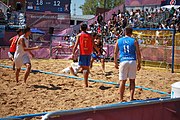 Deutsch: Beachhandball bei den Olympischen Jugendspielen 2018 in Buenos Aires; Tag 7, 13. Oktober 2018; Jungen, Halbfinale – Spanien-Kroatien 2:1 English: Beach handball at the 2018 Summer Youth Olympics in Buenos Aires at 13 October 2018 – Boys Semifinal – Spain-Croatia 2:1 Español: Handball de playa en los Juegos Olimpicos de la Juventud Buenos Aires 2018 en 13 de octubre de 2018 – Semifinales de chicos - España-Croacia 2:1