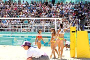 Deutsch: Beachvolleyball bei den Olympischen Jugendspielen 2018; Tag 9, 15. Oktober 2018; Mädchen, Viertelfinale: Puerto Rico-Russland 0–2 (12–21/10–21) English: Beach volleyball at the 2018 Summer Youth Olympics at 15 October 2018 – Girls Quarterfinals: Puerto Rico-Russia 0–2 (12–21/10–21)