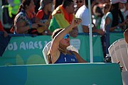 Deutsch: Beachvolleyball bei den Olympischen Jugendspielen 2018; Tag 8, 14. Oktober 2018; Mädchen, Achtelfinale – Bolivien-Puerto Rico 0:2 (18–21/18–21 ) English: Beach volleyball at the 2018 Summer Youth Olympics at 14 October 2018 – Girls Round of 16 – Bolivia-Puerto Rico 0:2 (18–21/18–21 )