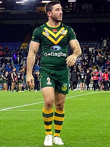 Hunt post-match for the Kangaroos in 2022 Benny Hunt.jpg