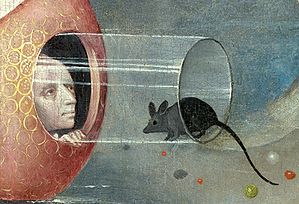 Bosch, Hieronymus - The Garden of Earthly Delights, central panel - Detail man with mouse (lower left).jpg