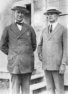 Carl Bradley and William White Bradley, Carl and W. F. White at Calcite, 1919.jpg