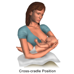 Breastfeeding – Cross cradle position.