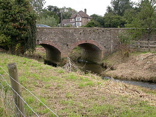 Harpers Brook River in Northamptonshire, England