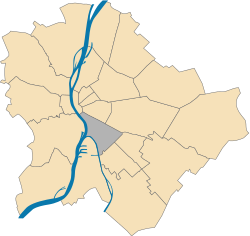 Location of District IX in Budapest (shown in grey)