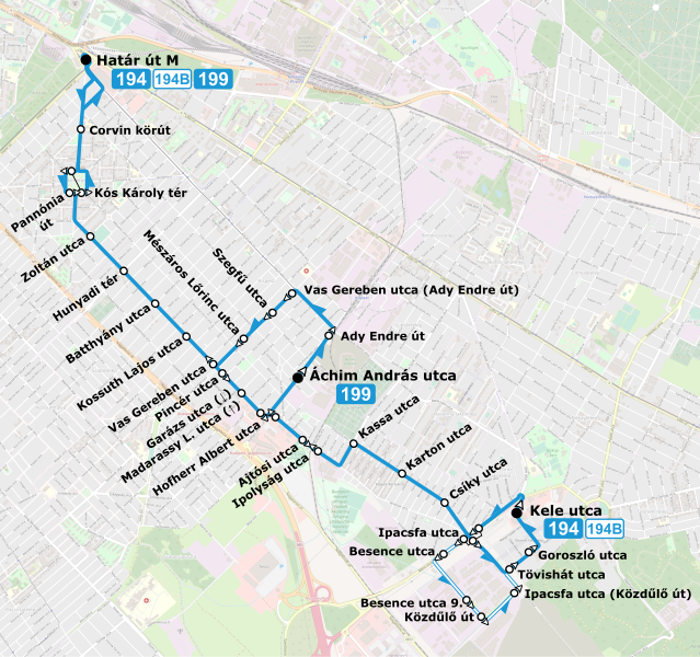File:Budapesti 194-es és 199-es busz útvonala.svg