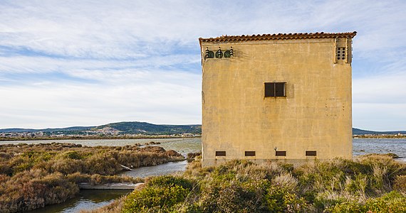 The disused buildings of the Salins de Frontignan