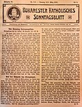 Миниатюра для Файл:Bukarester Katholisches Sonntagsblatt, Titelblatt vom 2. März 1930.jpg