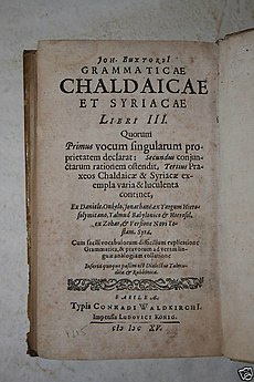 Grammaticae Chaldaicae, verko eldonita en 1615.