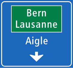 4.41 Panneau de présélection au-dessus d’une voie de circulation sur route principale