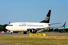 Alas Uruguay Boeing 737-300 at Aeroparque Jorge Newbery in Buenos Aires, Argentina, January 2016. CX-OAA B737 AlasUruguay.jpg