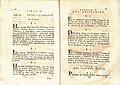 Doble página de las Constituciones de Roncesvalles, compuesta con limpieza tipográfica y buena letrería